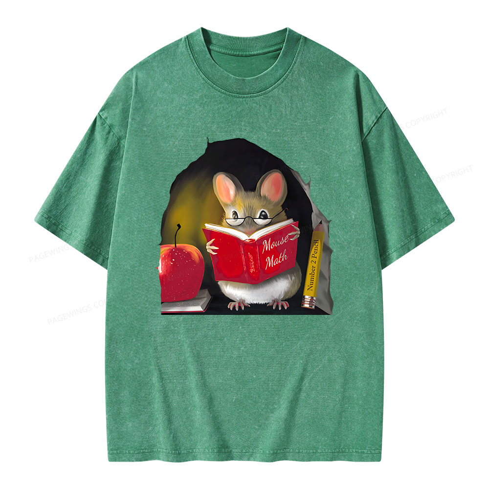 Pagewings Mouse Math Unisex Washed T-shirt
