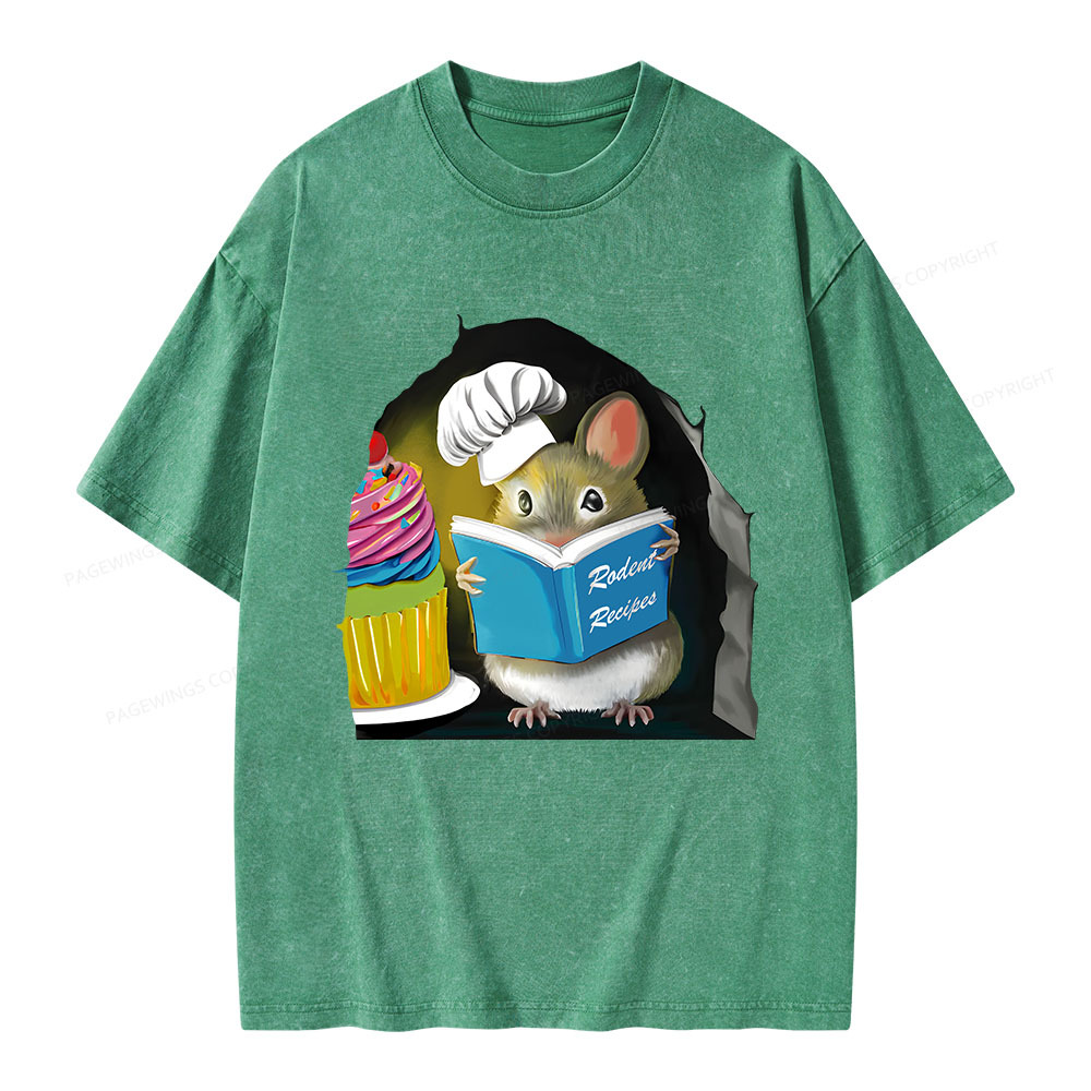 Pagewings Rodent Recipes Unisex Washed T-shirt