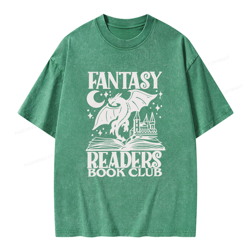 Pagewings Fantasy Readers Book Club Unisex Washed T-shirt
