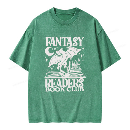Pagewings Fantasy Readers Book Club Unisex Washed T-shirt