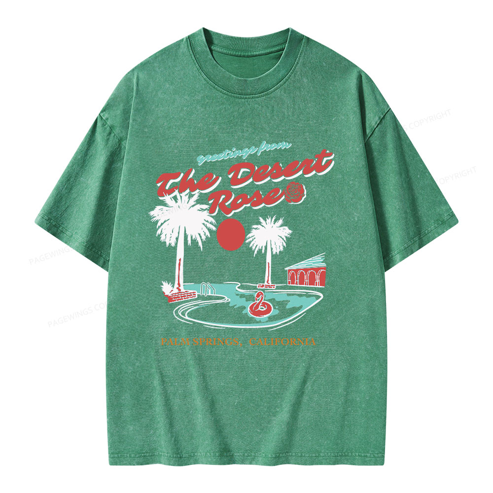 Pagewings The Desert Rose Unisex Washed T-shirt