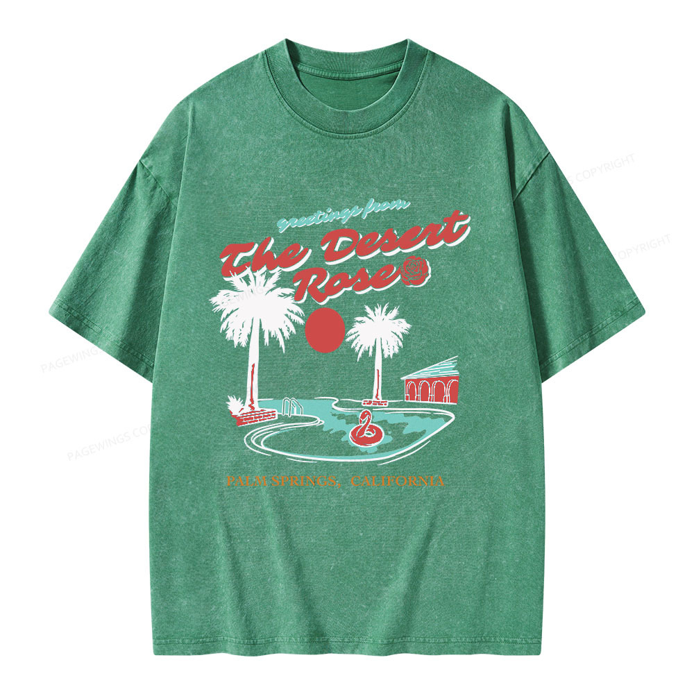 Pagewings The Desert Rose Unisex Washed T-shirt