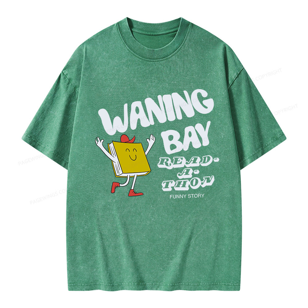 Pagewings Waning Bay Read-A-Thon Funny Story Unisex Washed T-shirt