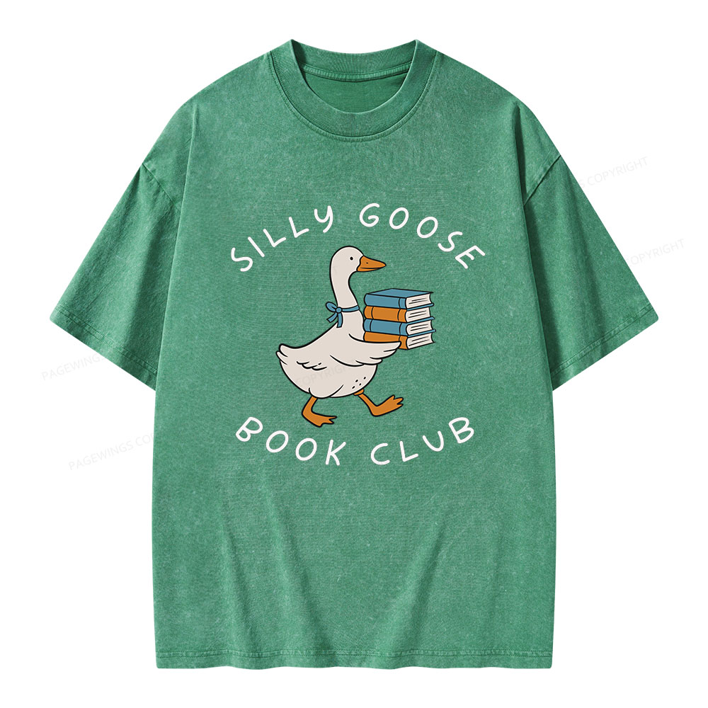 Pagewings Silly Goose Book Club Unisex Washed T-shirt