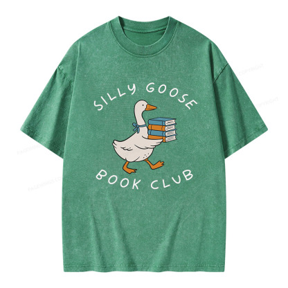 Pagewings Silly Goose Book Club Unisex Washed T-shirt