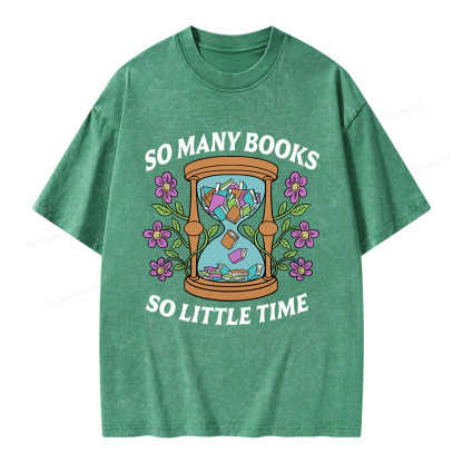 Pagewings So Many Books So Little Time Unisex Washed T-shirt