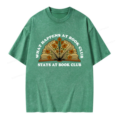 Pagewings Stays At Book Club Unisex Washed T-shirt