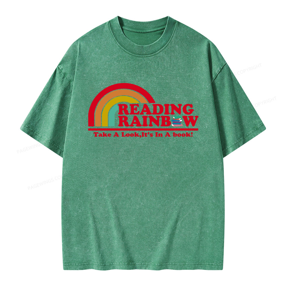 Pagewings Reading Rainbow Unisex Washed T-shirt