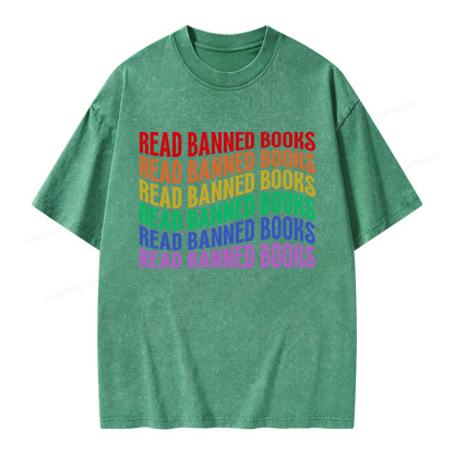 Pagewings Read Banned Books Unisex Washed T-shirt