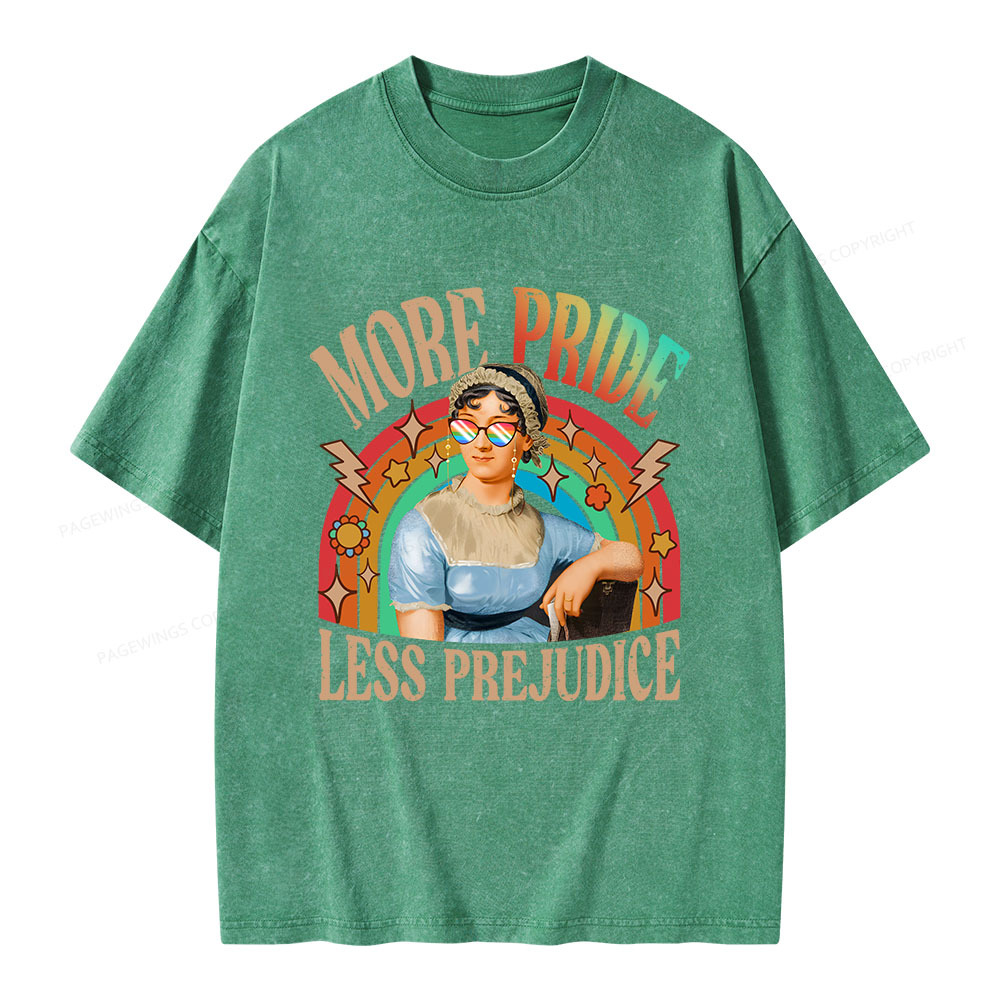 Pagewings More Pride Less Prejudice Unisex Washed T-shirt