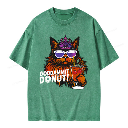 Pagewings Goddammit Donut Unisex Washed T-shirt