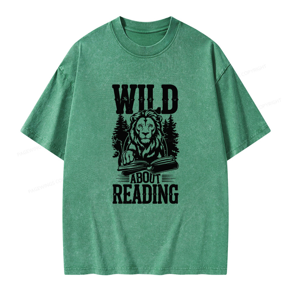 Pagewings Wild About Reading Unisex Washed T-shirt