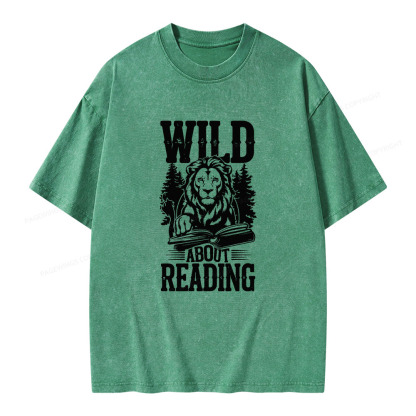 Pagewings Wild About Reading Unisex Washed T-shirt