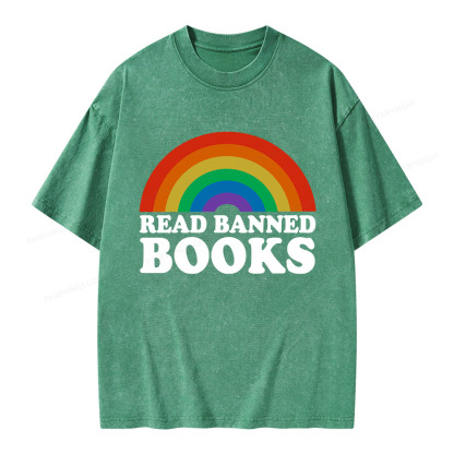 Pagewings Read Banned Books Unisex Washed T-shirt