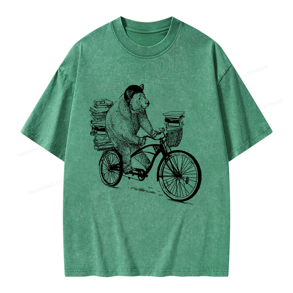 Pagewings Book Bear Unisex Washed T-shirt