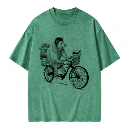 Pagewings Book Bear Unisex Washed T-shirt