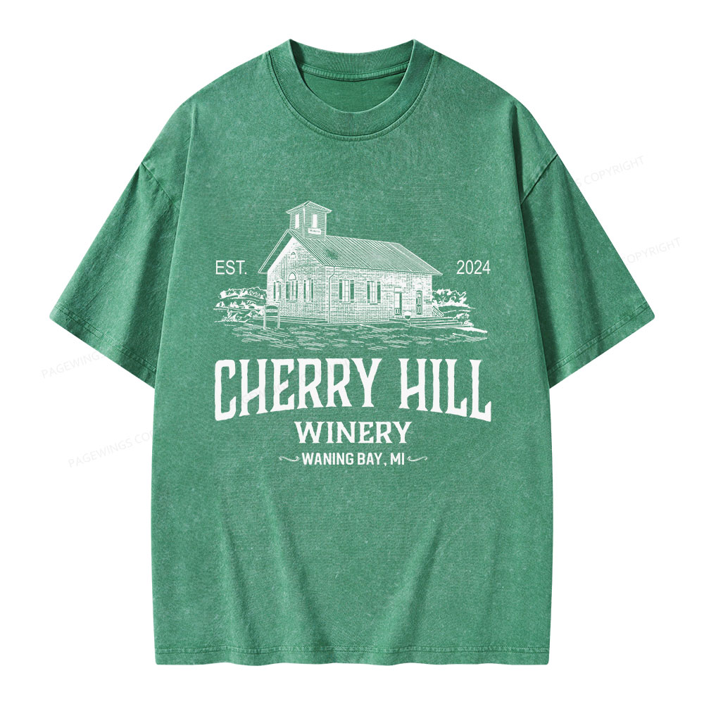 Pagewings Cherry Hill Winery Unisex Washed T-shirt