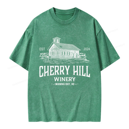 Pagewings Cherry Hill Winery Unisex Washed T-shirt