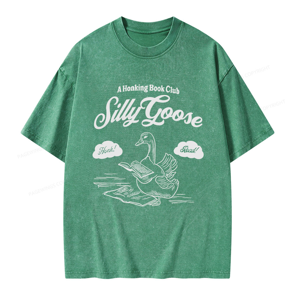 Pagewings Silly Goose Book Club Unisex Washed T-shirt