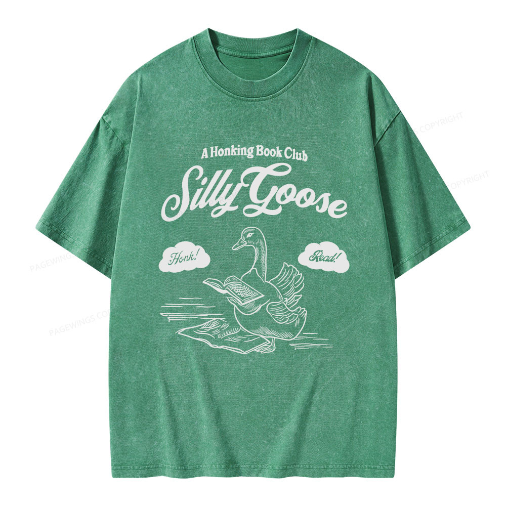 Pagewings Silly Goose Book Club Unisex Washed T-shirt