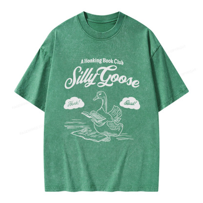 Pagewings Silly Goose Book Club Unisex Washed T-shirt