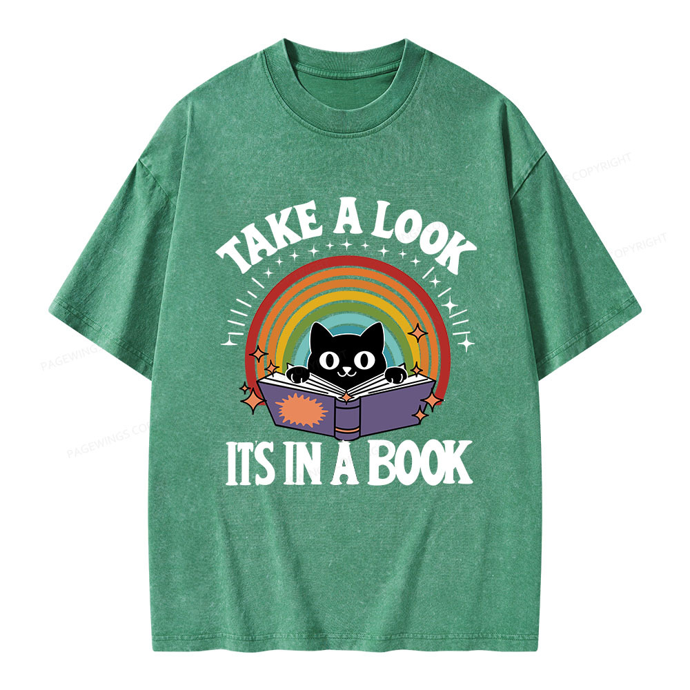 Pagewings Take A Look Its In A Book Unisex Washed T-shirt