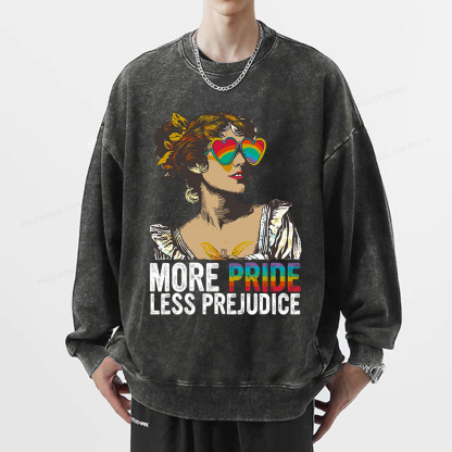 Pagewings More Pride Less Prejudice Unisex Washed Sweatshirt