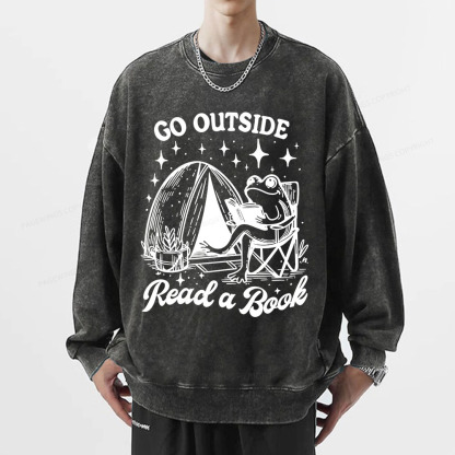 Pagewings Go Outside Unisex Washed Sweatshirt