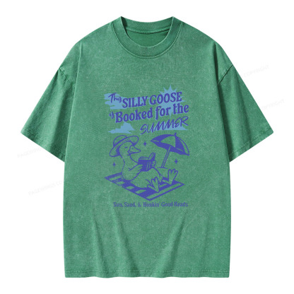 Pagewings Silly Goose Booked for the Summer Unisex Washed T-shirt