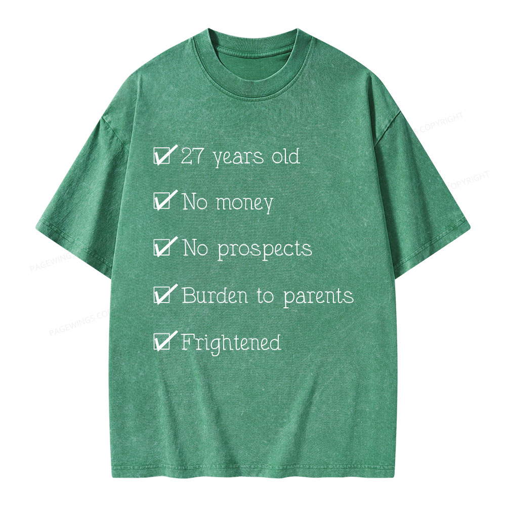 Pagewings 27 Years Old Unisex Washed T-shirt