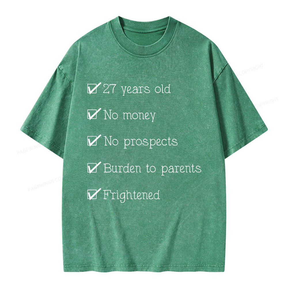 Pagewings 27 Years Old Unisex Washed T-shirt