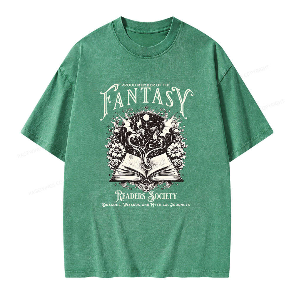 Pagewings Fantasy Readers Society Unisex Washed T-shirt