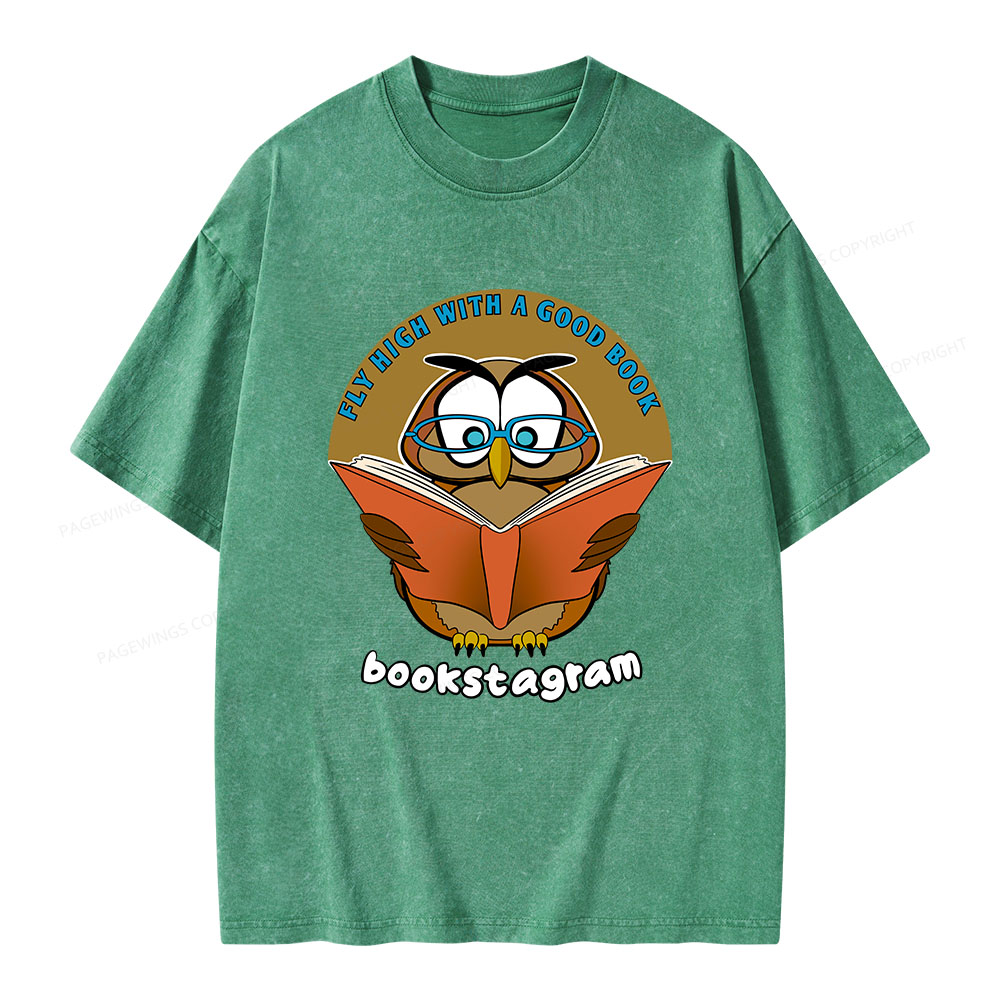 Pagewings Fly High With A Good Book Unisex Washed T-shirt