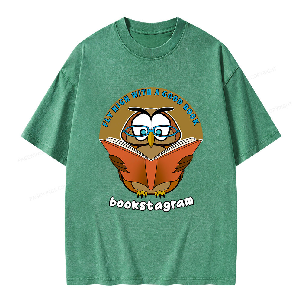 Pagewings Fly High With A Good Book Unisex Washed T-shirt