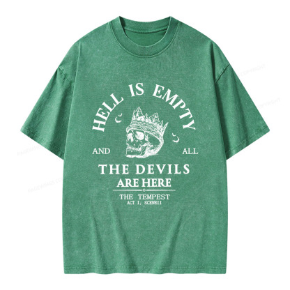 Pagewings Hell Is Empty And All The Devils Are Here Unisex Washed T-shirt