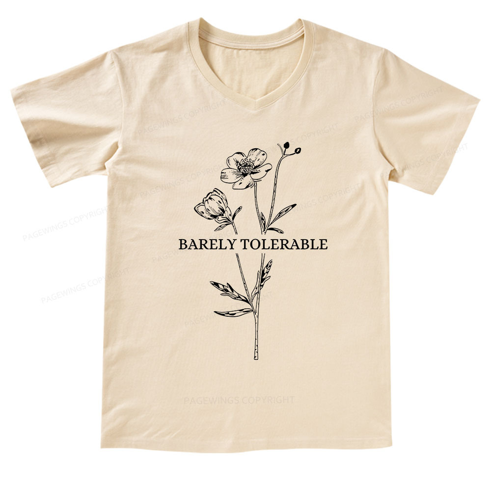 Pagewings Barely Tolerable V-neck T-shirt