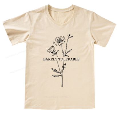 Pagewings Barely Tolerable V-neck T-shirt