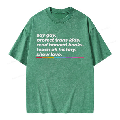 Pagewings Read Banned Books Unisex Washed T-shirt