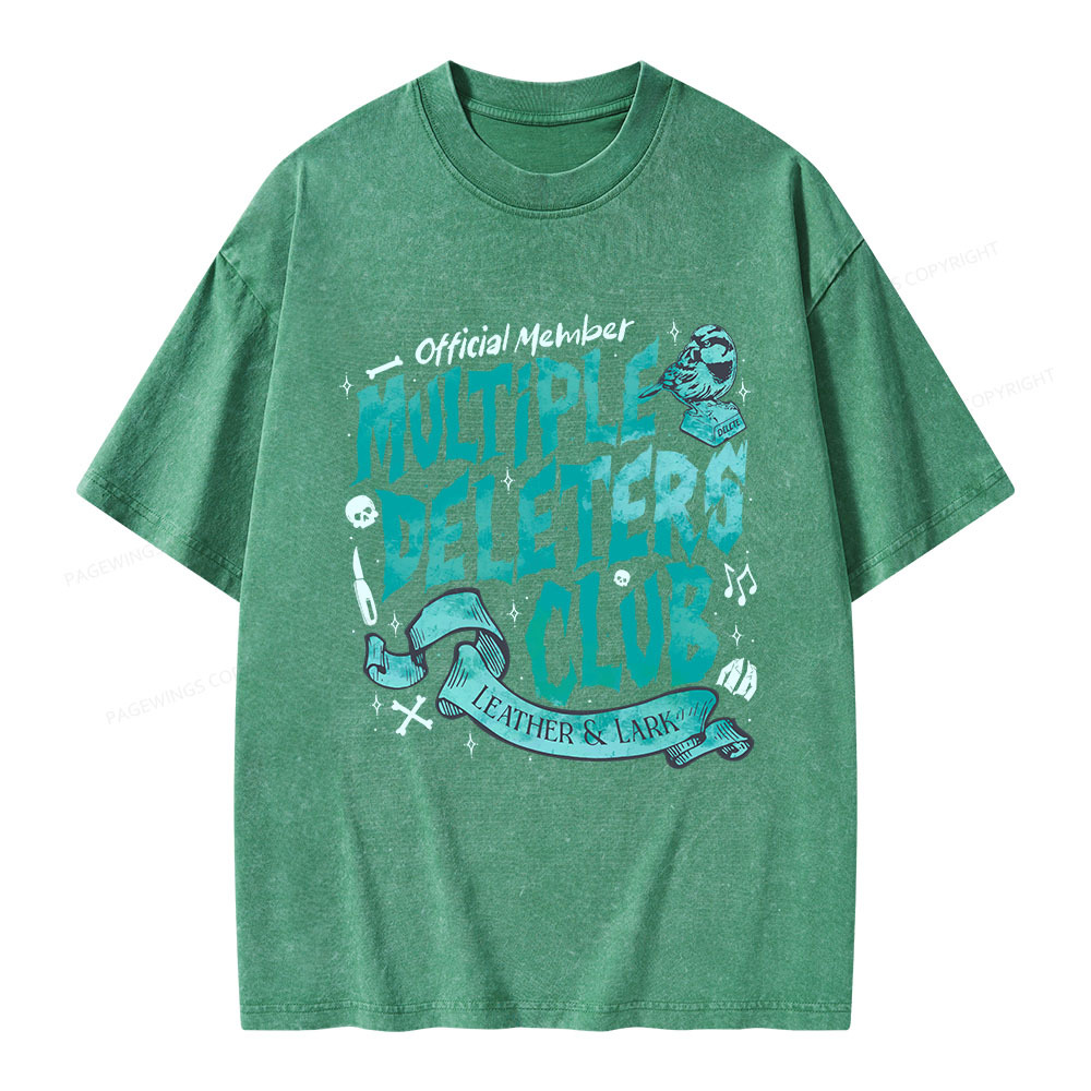 Pagewings Multiple Deleters Club Unisex Washed T-shirt