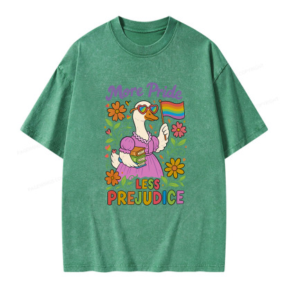 Pagewings More Pride Less Prejudice Unisex Washed T-shirt