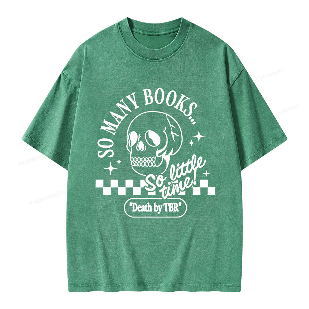 Pagewings Death By TBR Unisex Washed T-shirt