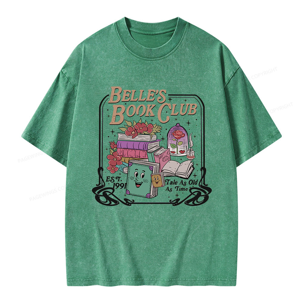 Pagewings Belle's Book Club Unisex Washed T-shirt
