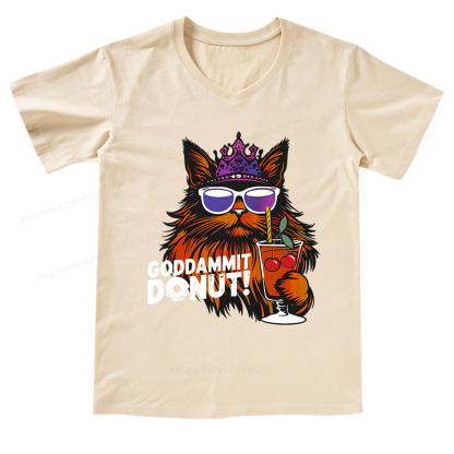 Pagewings Goddammit Donut V-neck T-shirt