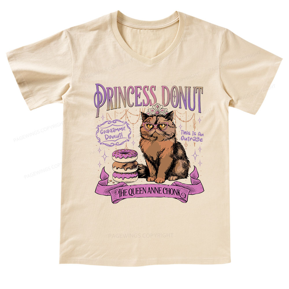 Pagewings Princess Donut V-neck T-shirt