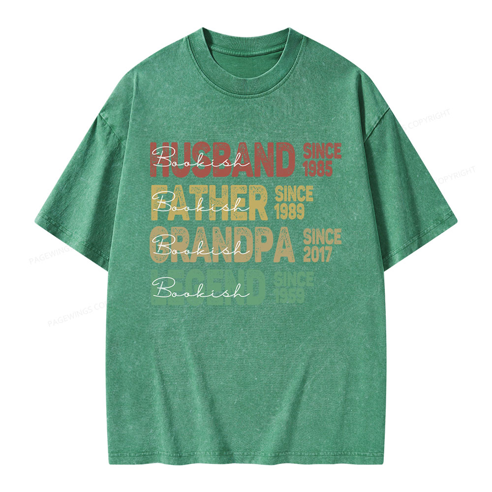 Pagewings Personalized Father's Day Unisex Washed T-shirt