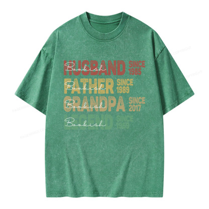 Pagewings Personalized Father's Day Unisex Washed T-shirt