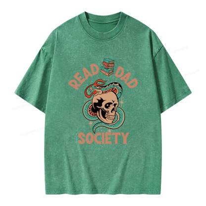 Pagewings Read Dad Society Unisex Washed T-shirt