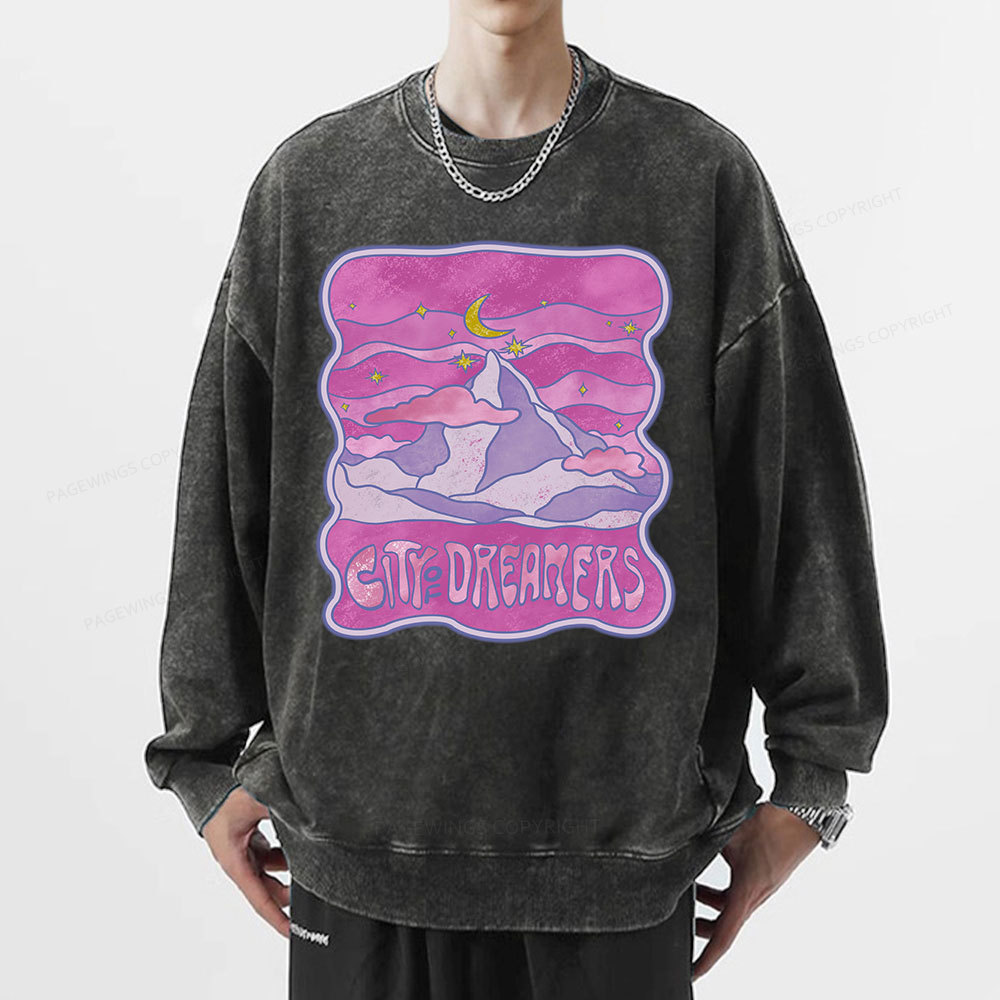 Pagewing City Of Dreamers Unisex Washed Sweatshirt