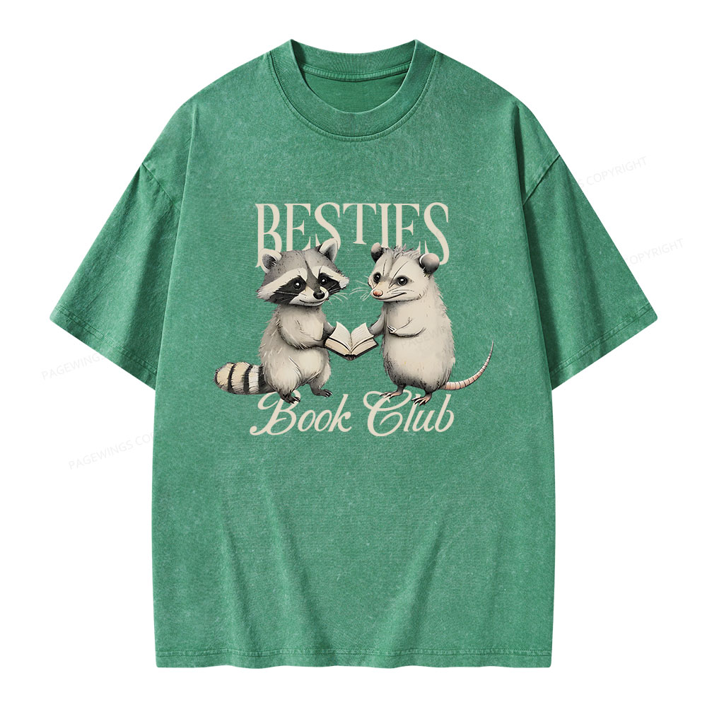 Pagewings Bestie Book Club Unisex Washed T-shirt