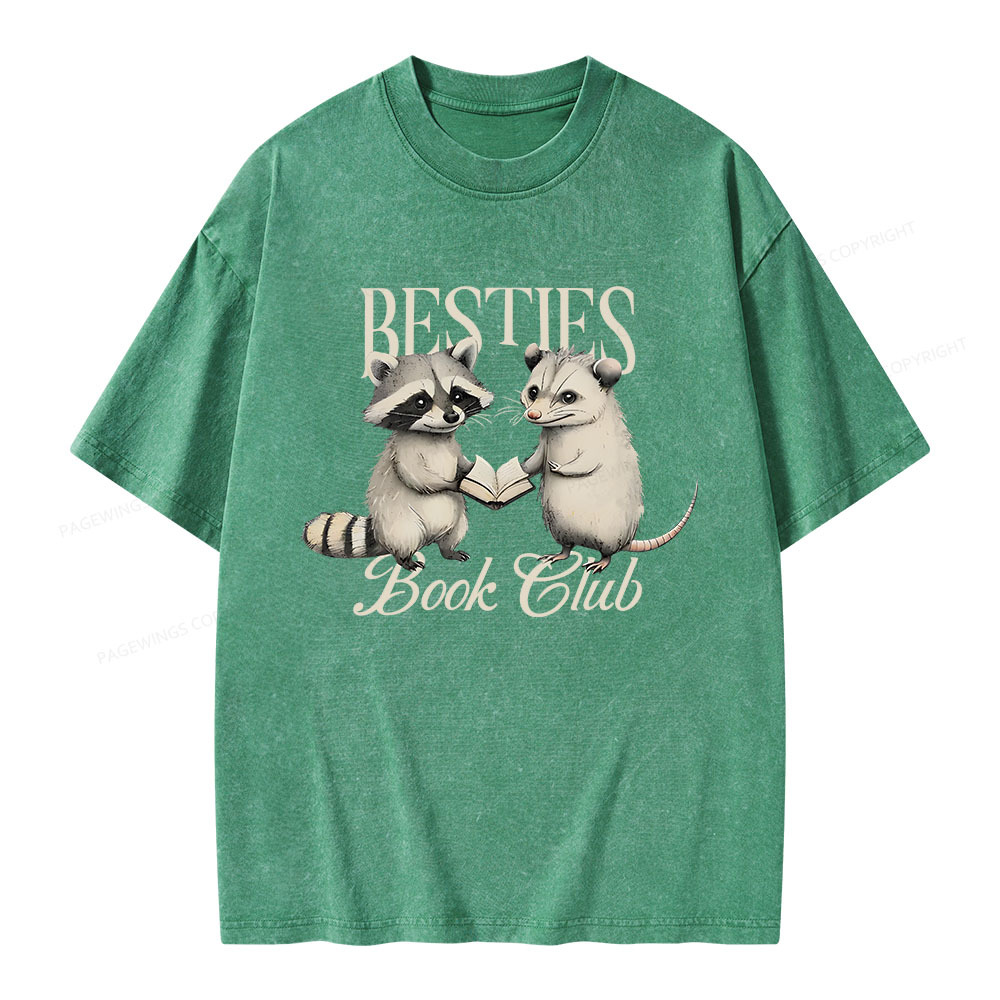 Pagewings Bestie Book Club Unisex Washed T-shirt